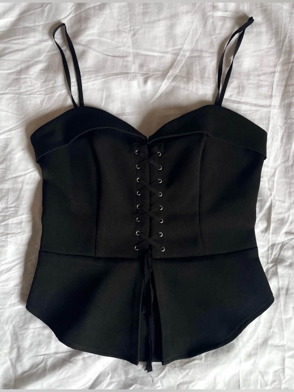 Lace Up Cami Flared Top